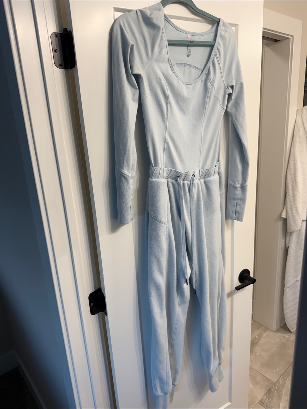 FP Movement by Free People Pale Blue Long-Sleeve Jumpsuit